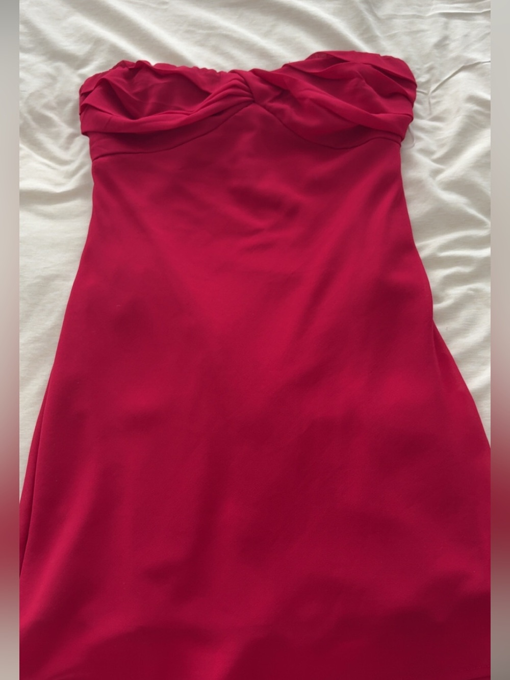 Hello Molly Strapless Twist-Front Homecoming Dress in dark red